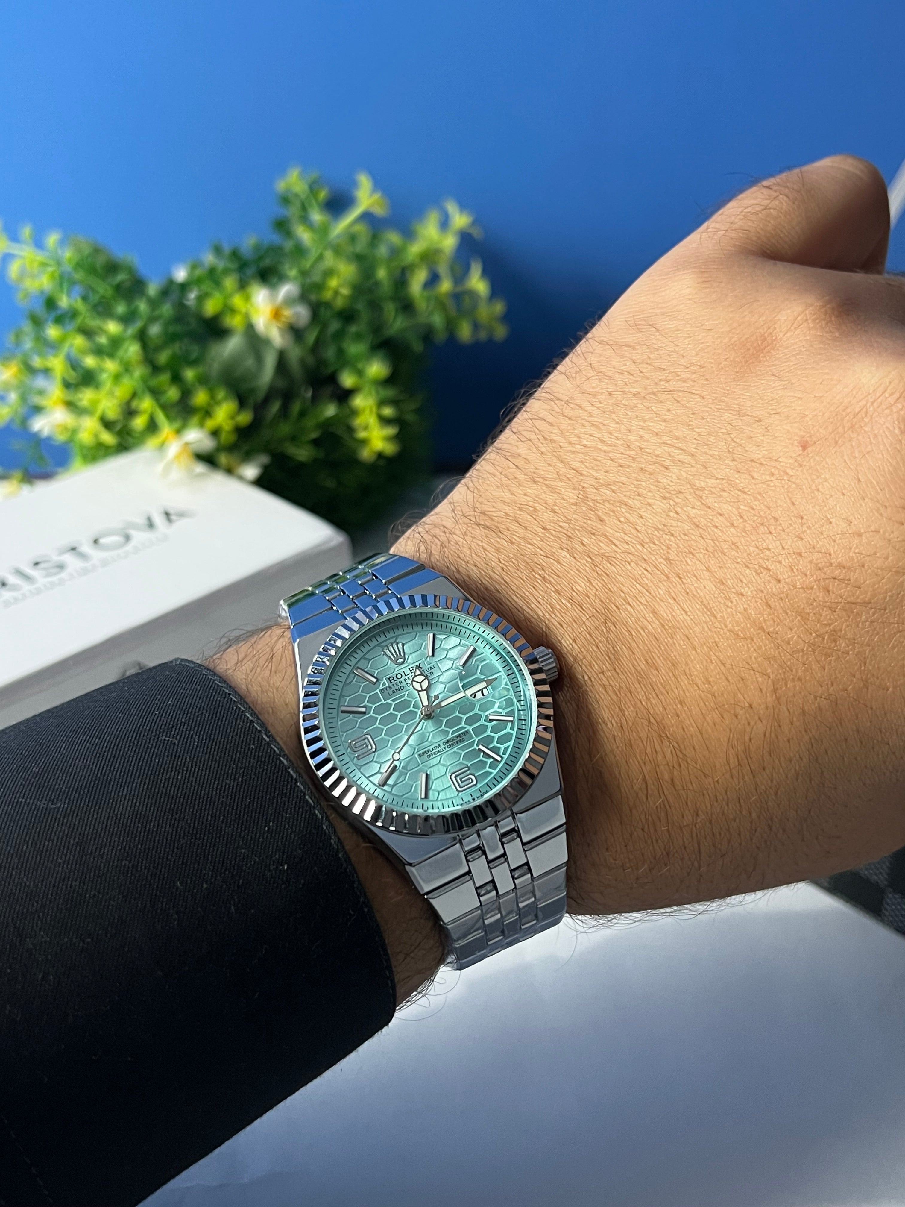 Rolex Ice blue Oyster Perpetual Land-Dweller