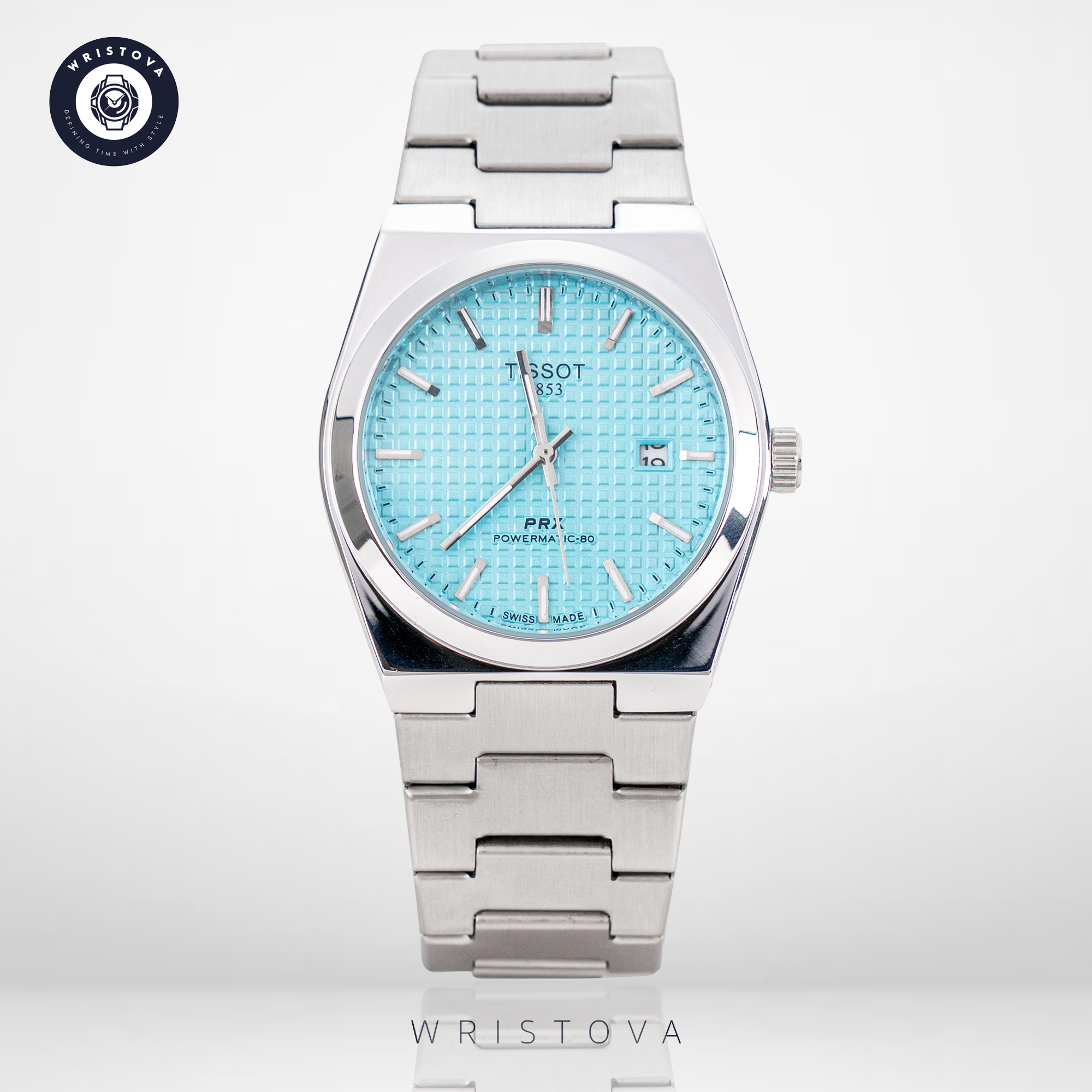 TISSOT PRX POWERMATIC Ice Blue Watch