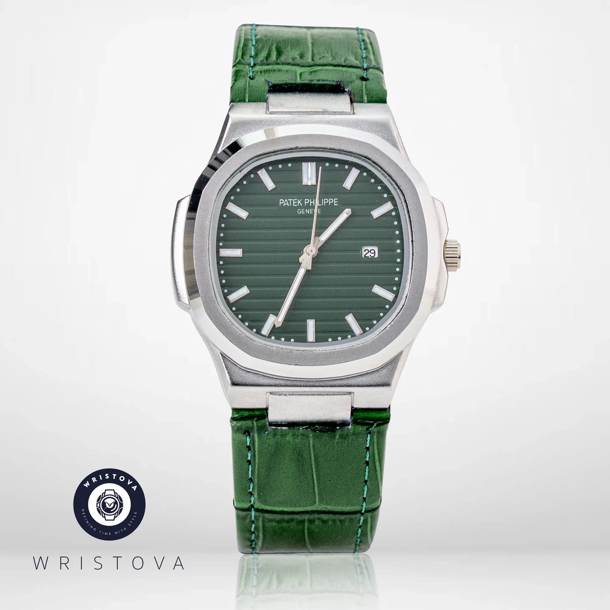 PATEK PHILIPPE Martyn Line Green Leather Watch