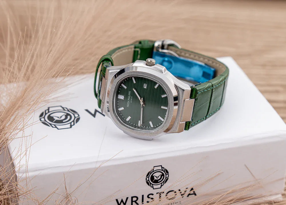 PATEK PHILIPPE Martyn Line Green Leather Watch