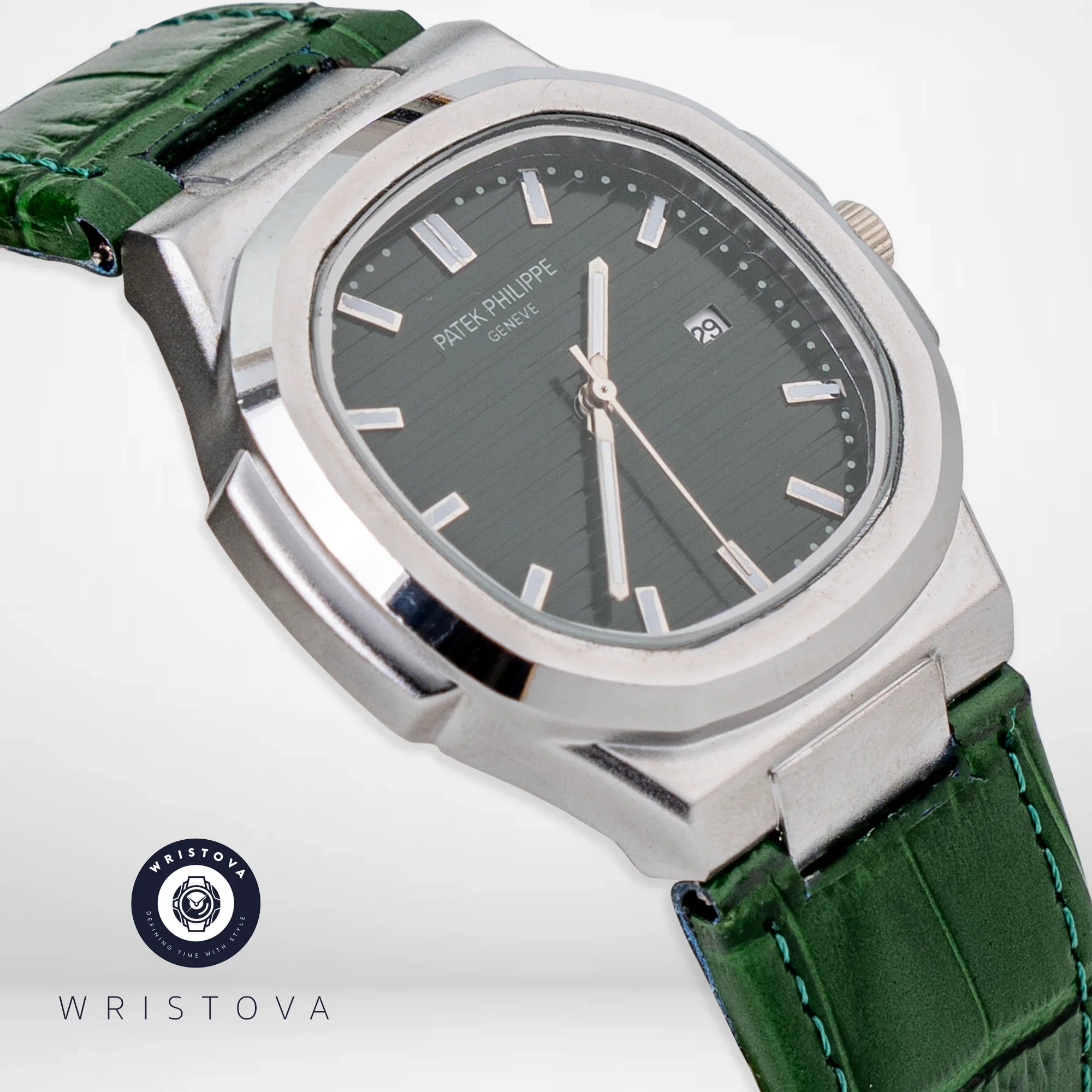 PATEK PHILIPPE Martyn Line Green Leather Watch