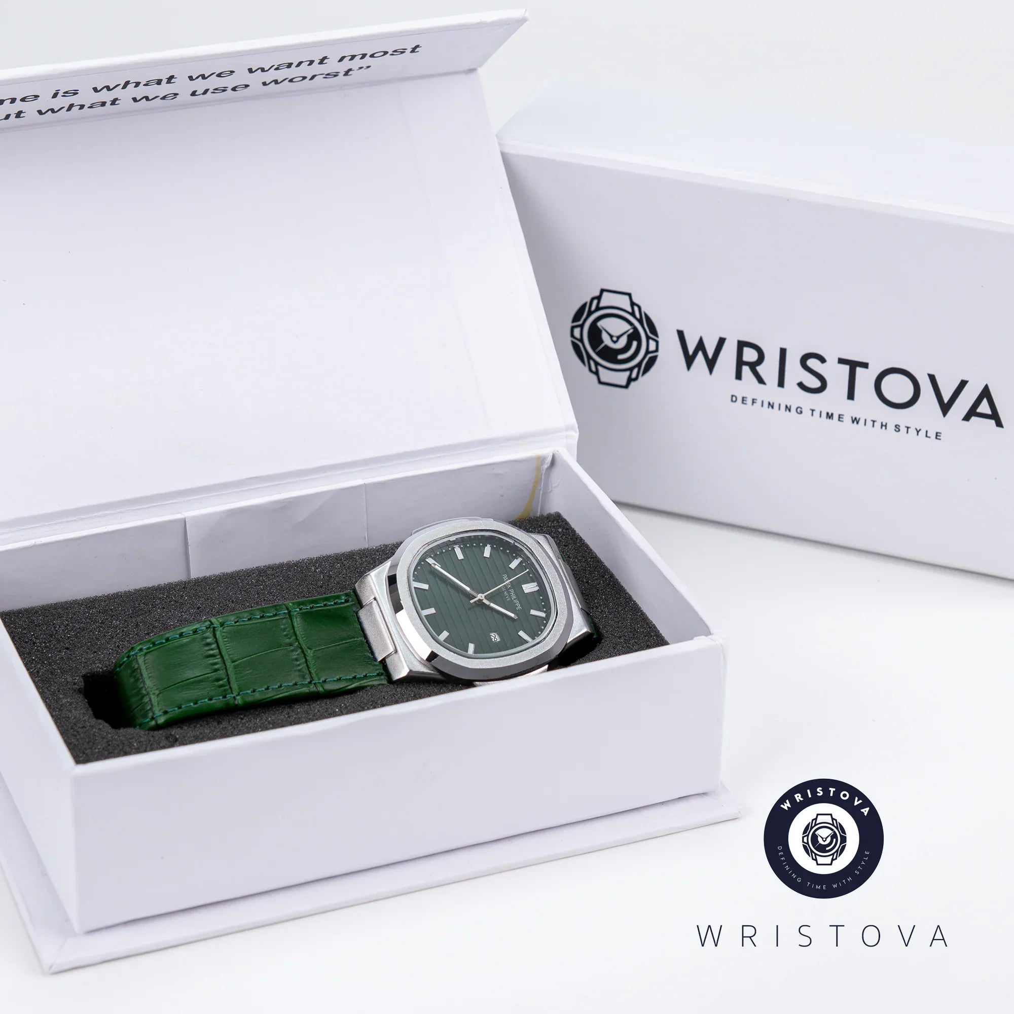 PATEK PHILIPPE Martyn Line Green Leather Watch